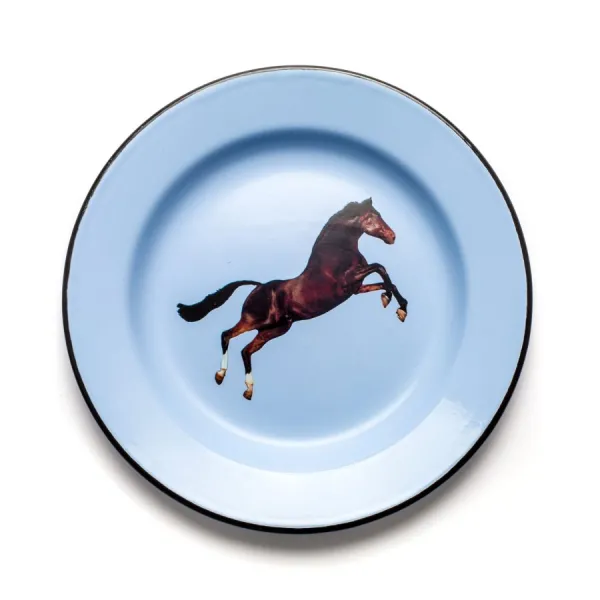 HORSE ENAMEL PLATE -SELETTI