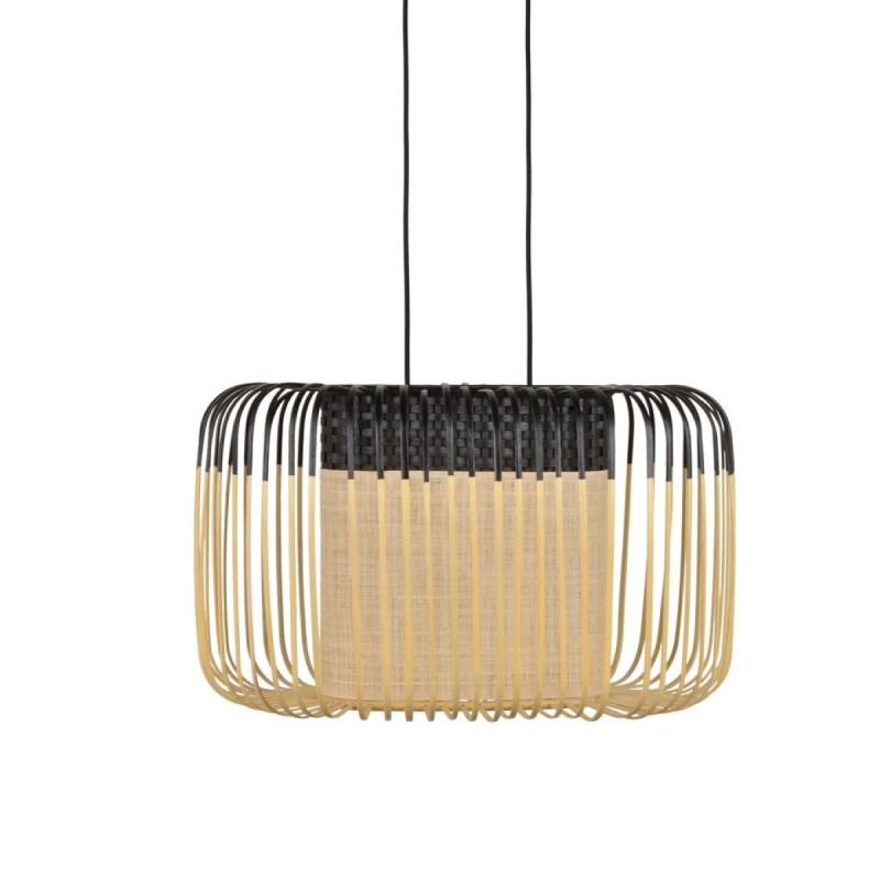 BAMBOO OVAL PENDANT LAMP S BLACK - FORESTIER