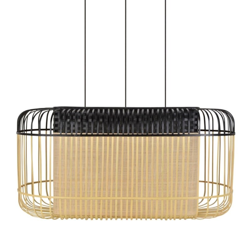 BAMBOO OVAL PENDANT LAMP XL BLACK - FORESTIER