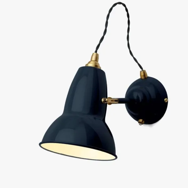 LAMPADA DA PARETE IN OTTONE ORIGINALE  1227 BLU INCHIOSTRO - ANGLEPOISE