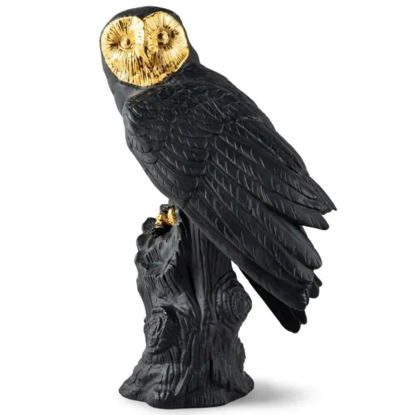 BLACK AND GOLD OWL SCULPTURE LIMITED SERIES - LLADRO'