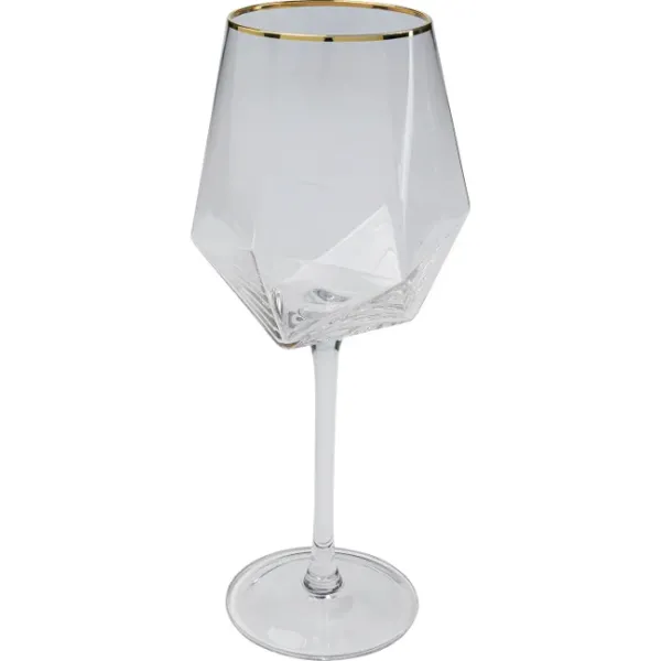 DIAMOND GOLD RIM WINE GLASS - KARE