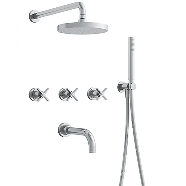 CONTEMPORARY LINES CROSS ROAD WALL MOUNTED BATH MIXER GROUP -  CRISTINA