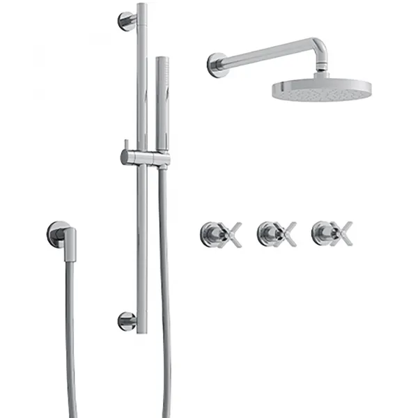 CONTEMPORARY LINES CROSS ROAD WALL MOUNTED SHOWER MIXER SET -  CRISTINA