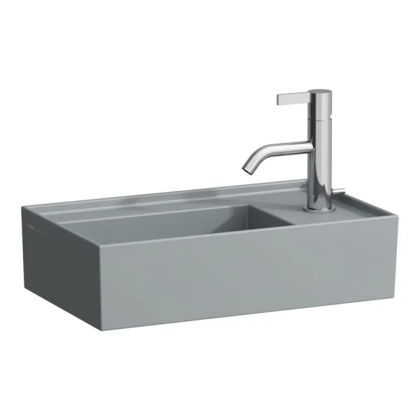 SMALL WALL-MOUNTED BASIN 46 WITH RIGHT TAP TOP KARTELL -LAUFEN