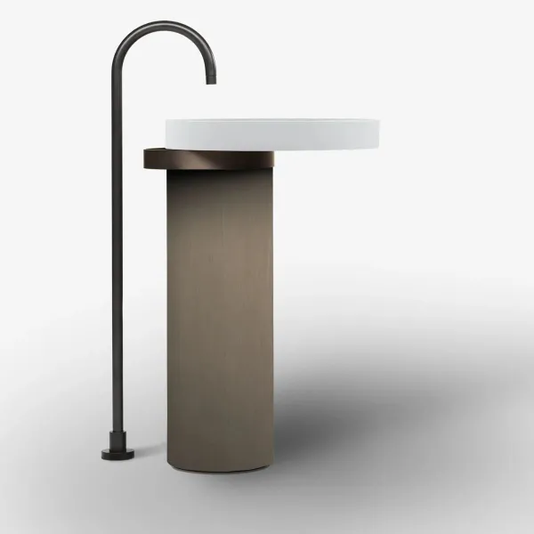 ECCENTRICO FREESTANDING WASHBASIN MATT WHITE WITH ONYX STRUCTURE - FALPER