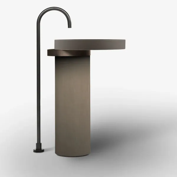 LAVABO FREESTANDING CACAO CON STRUTTURA IN OTTONE SPAZZOLATO - FALPER