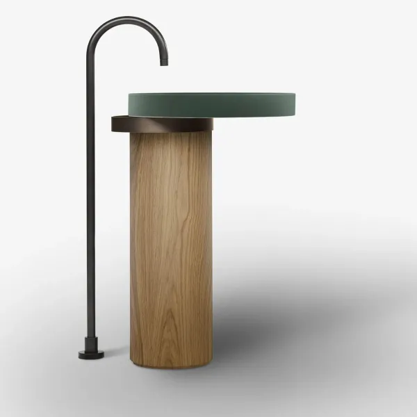 ECCENTRICO FREESTANDING WASHBASIN COMMODORE GREEN WITH ONYX STRUCTURE - FALPER