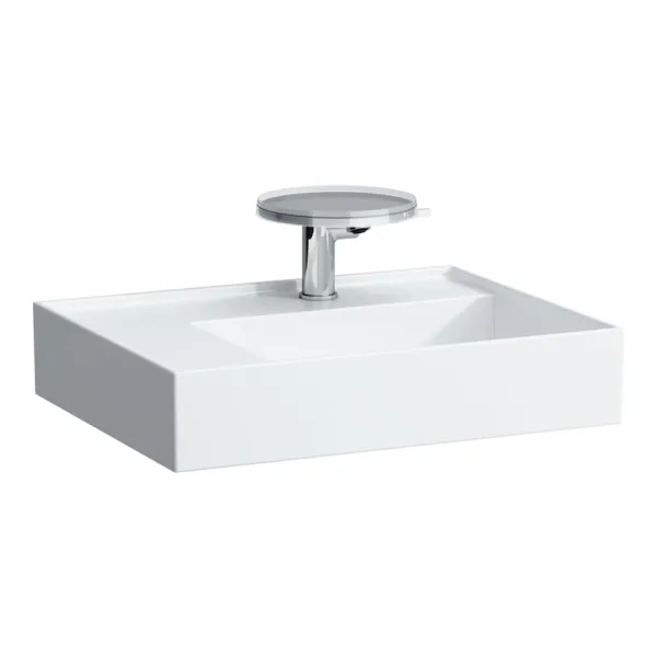 WALL-MOUNTED BASIN 60 WITH SHELF ON THE LEFT KARTELL -LAUFEN