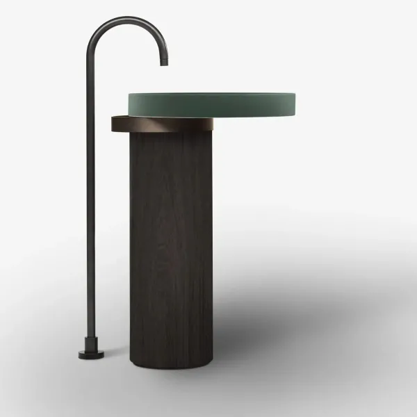 ECCENTRICO FREESTANDING WASHBASIN GREEN COMMODORE WITH ONYX STRUCTURE - FALPER