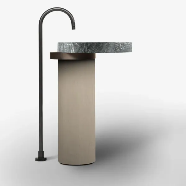 LAVABO FREESTANDING ECCENTRICO GREY SAINT LAURENT CON STRUTTURA IN ONICE - FALPER