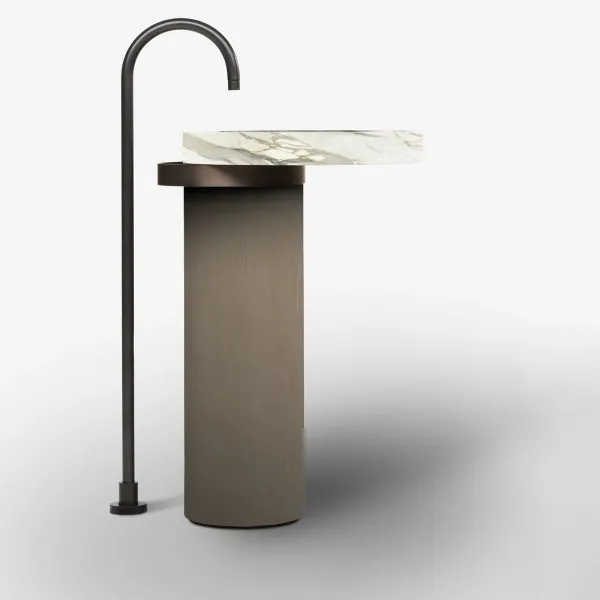 ECCENTRICO FREESTANDING WASHBASIN CALACATTA GOLD WITH ONYX STRUCTURE - FALPER