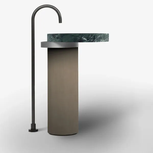 LAVABO FREESTANDING ECCENTRICO SAINT DENIS GREEN CON STRUTTURA IN ACCIAIO INOX SATINATO - FALPER