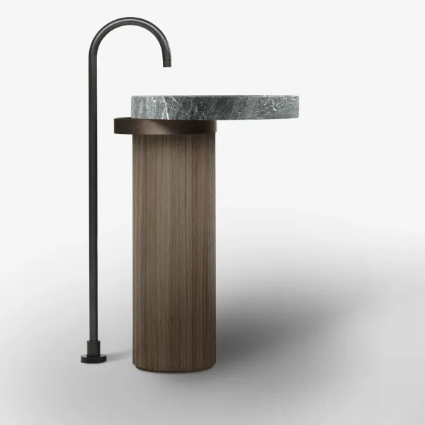 ECCENTRICO FREESTANDING WASHBASIN GREY SAINT LAURENT WITH ONYX STRUCTURE - FALPER