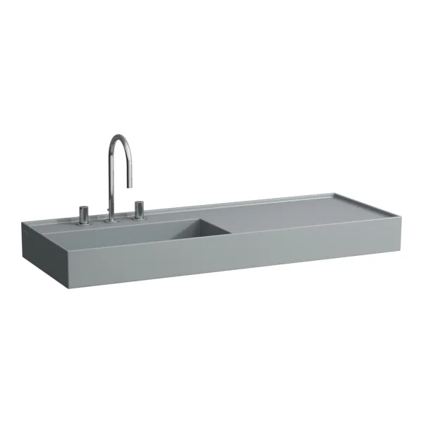 WALL-MOUNTED BASIN 120 WITH SHELF ON THE RIGHT KARTELL - LAUFEN