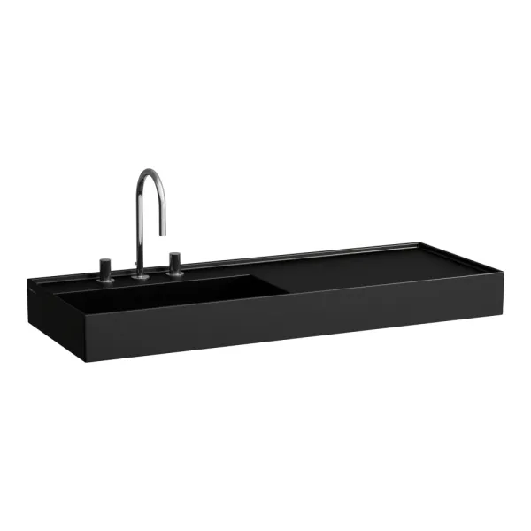 WALL-MOUNTED BASIN 120 WITH SHELF ON THE RIGHT KARTELL - LAUFEN