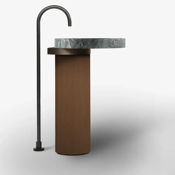 LAVABO FREESTANDING ECCENTRICO GREY SAINT LAURENT CON STRUTTURA IN ONICE - FALPER