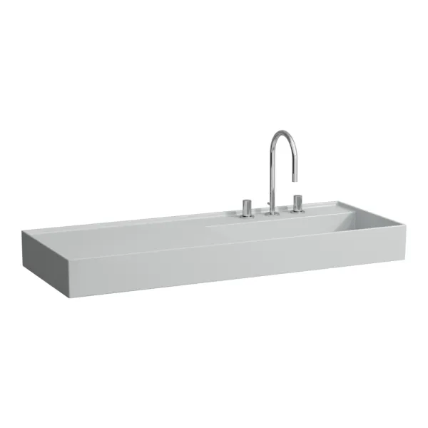 WALL-MOUNTED BASIN 120 WITH SHELF ON THE LEFT KARTELL -LAUFEN