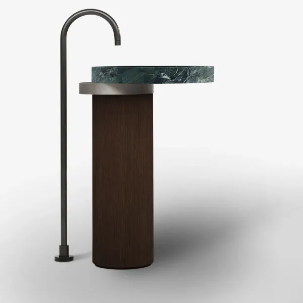 ECCENTRICO FREESTANDING WASHBASIN SAINT DENIS GREEN WITH STAINLESS STEEL TITANIUM STRUCTURE - FALPER