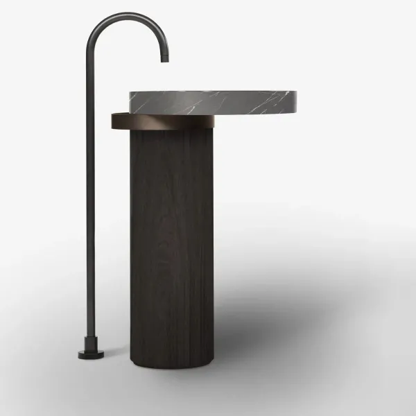 ECCENTRICO FREESTANDING WASHBASIN GREY STONE WITH ONYX STRUCTURE - FALPER