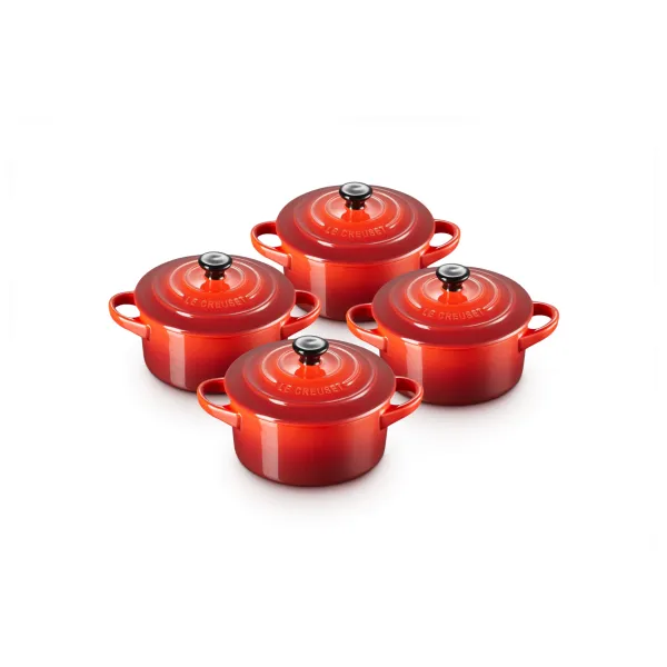 SET 4 MINI COCOTTE CHERRY - LE CREUSET